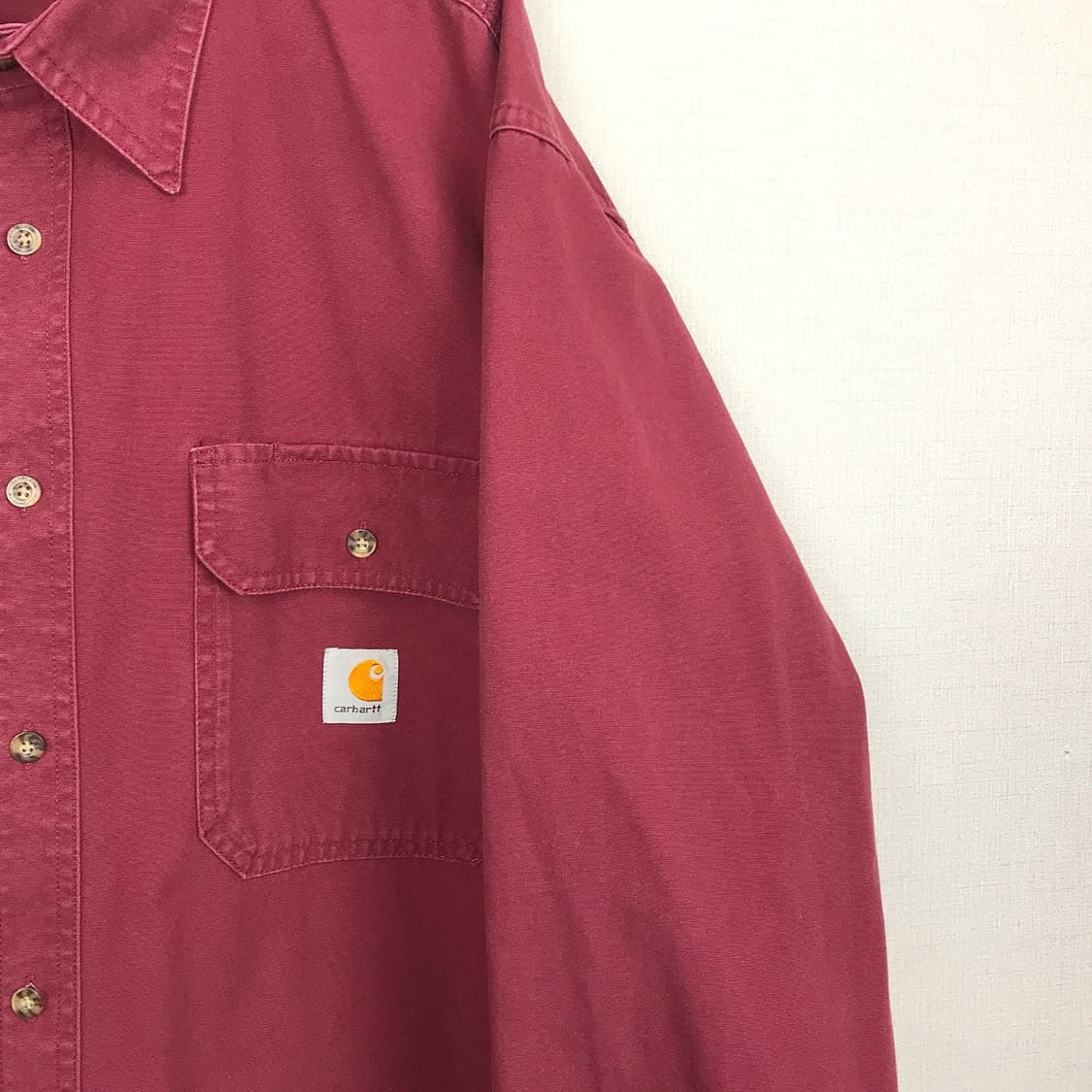 칼하트 Carhartt 투포켓 워크 셔츠 남방 와인색 남성XL 상품이미지4