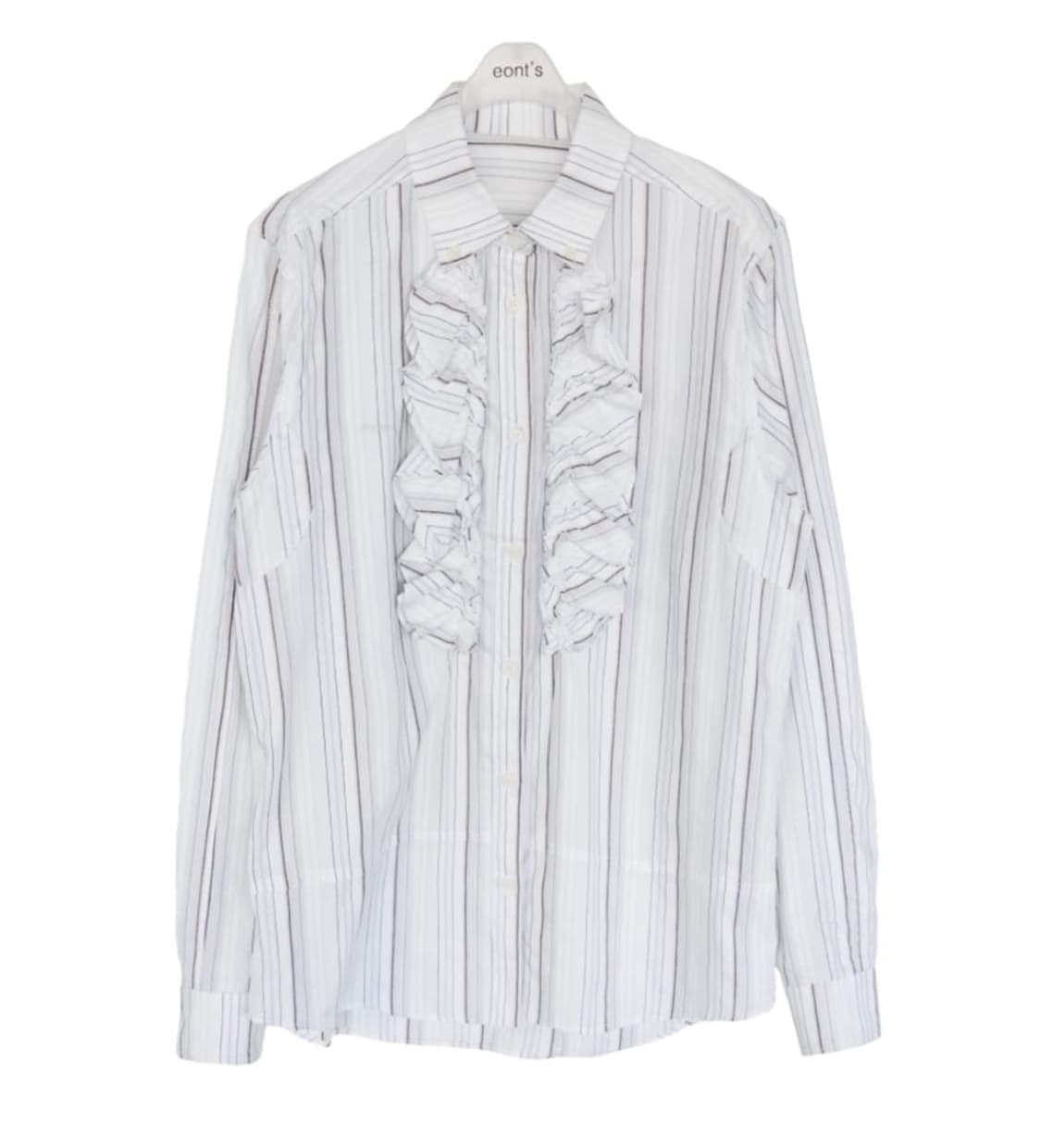 에옹쓰 스트라이프 러플 셔츠 상품이미지1