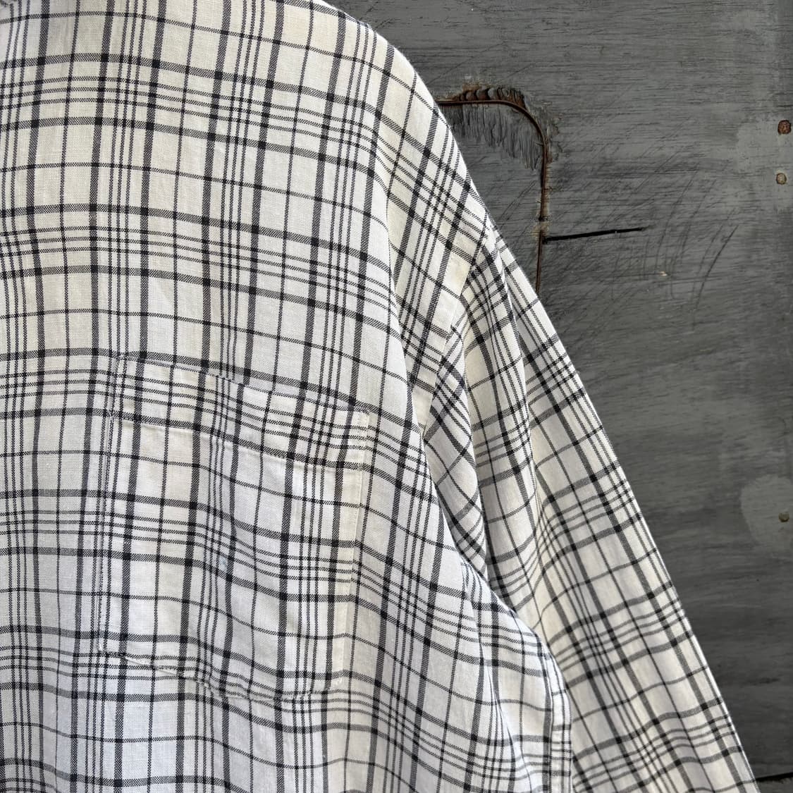 90s 꼼데가르송 robe de chambre 블랙 체크 셔츠 상품이미지4