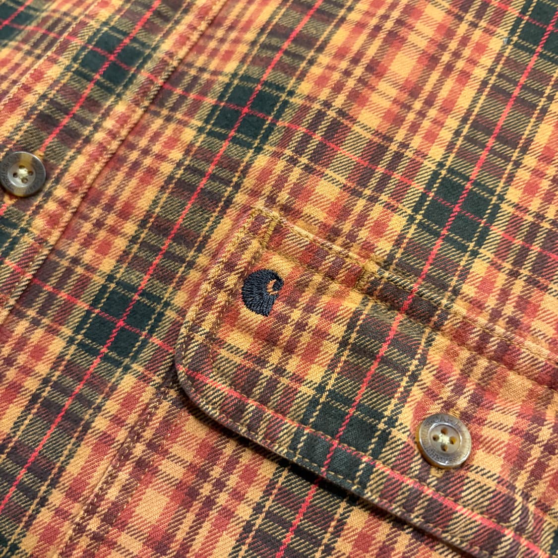 [XL] 12FW 칼하트 오렌지 체크 셔츠 B244 상품이미지4