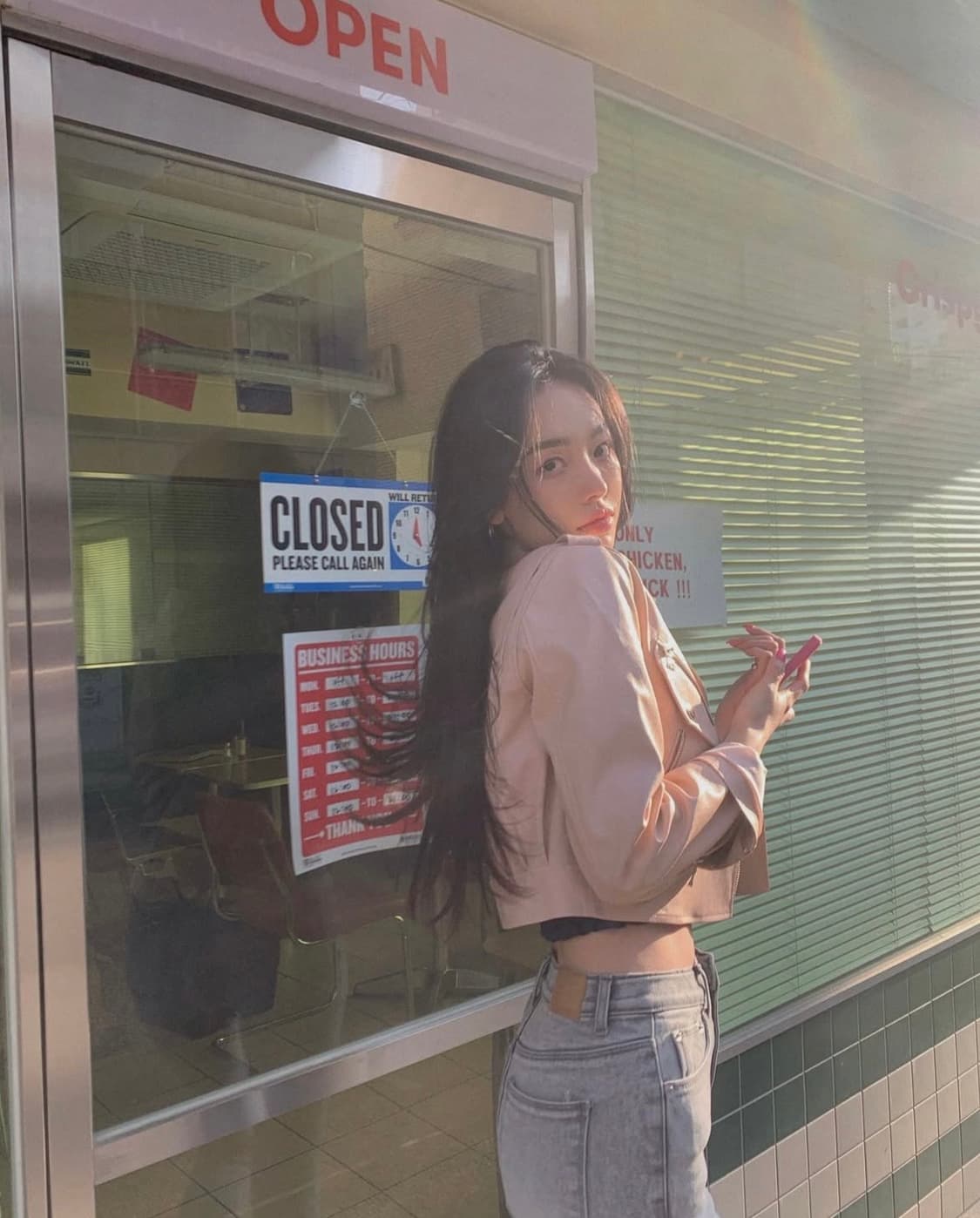 페일제이드 더블 라이더자켓 베이비핑크 상품이미지4