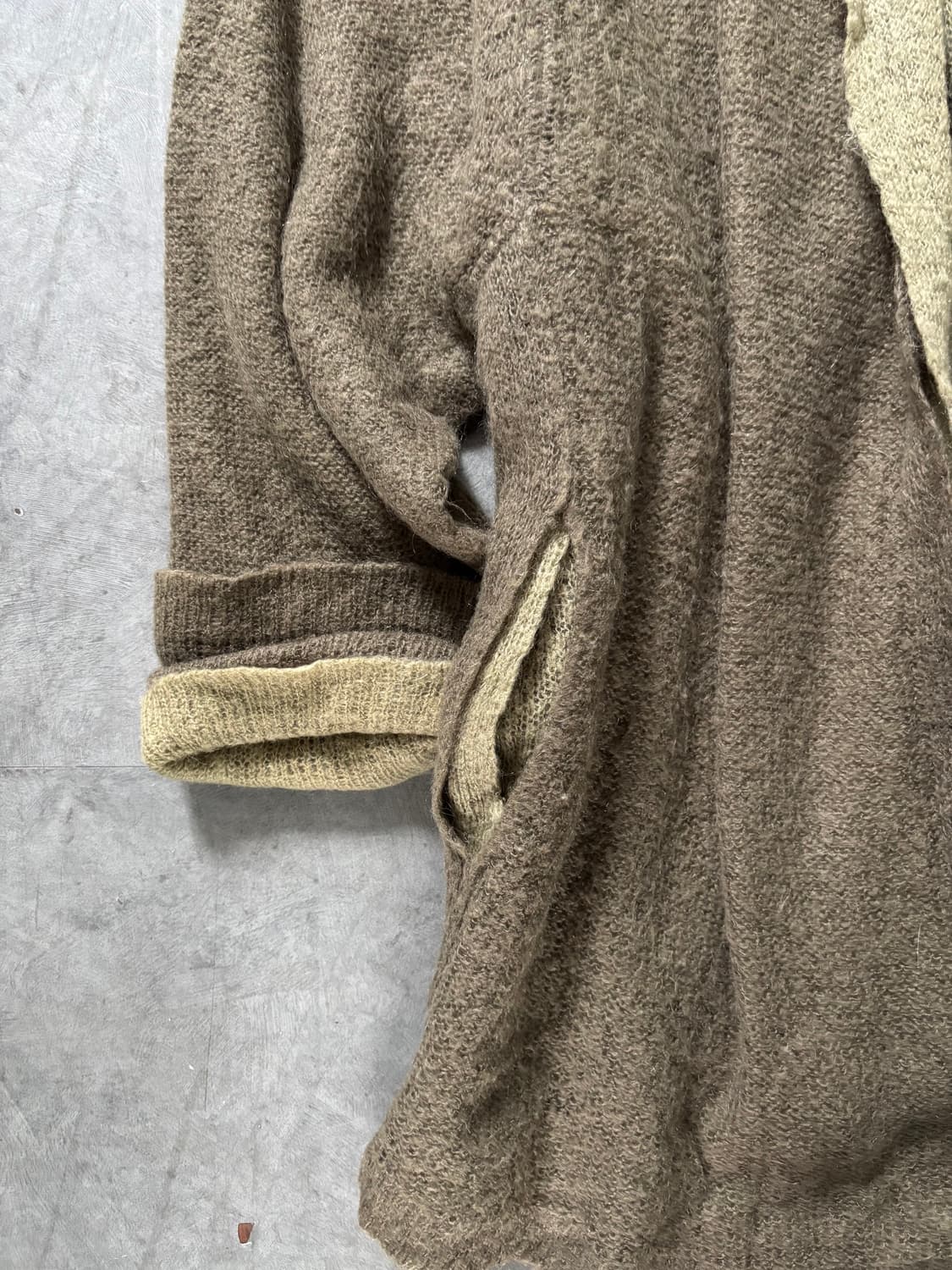 Issey Miyake 이세이미야케 90’s 카키-브라운 레이어드 가디건 상품이미지6