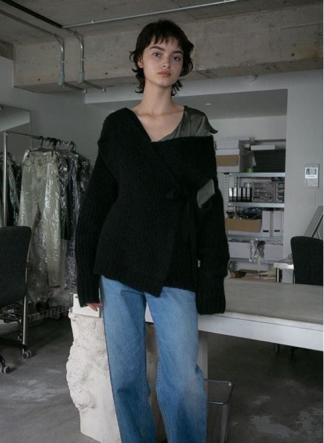 퍼버즈 모헤어 가디건 블랙 상품이미지1