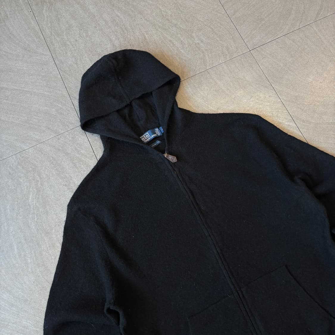 폴로 정품 램스울 블랙 후디 후드 집업 상품이미지2