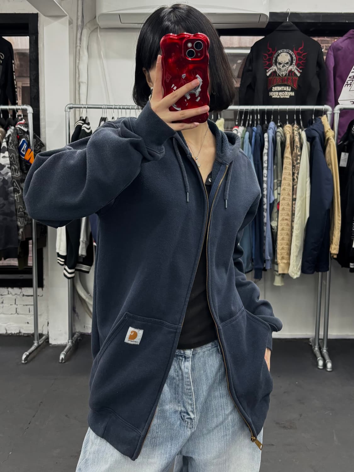 칼하트 네이비 후드집업 상품이미지2