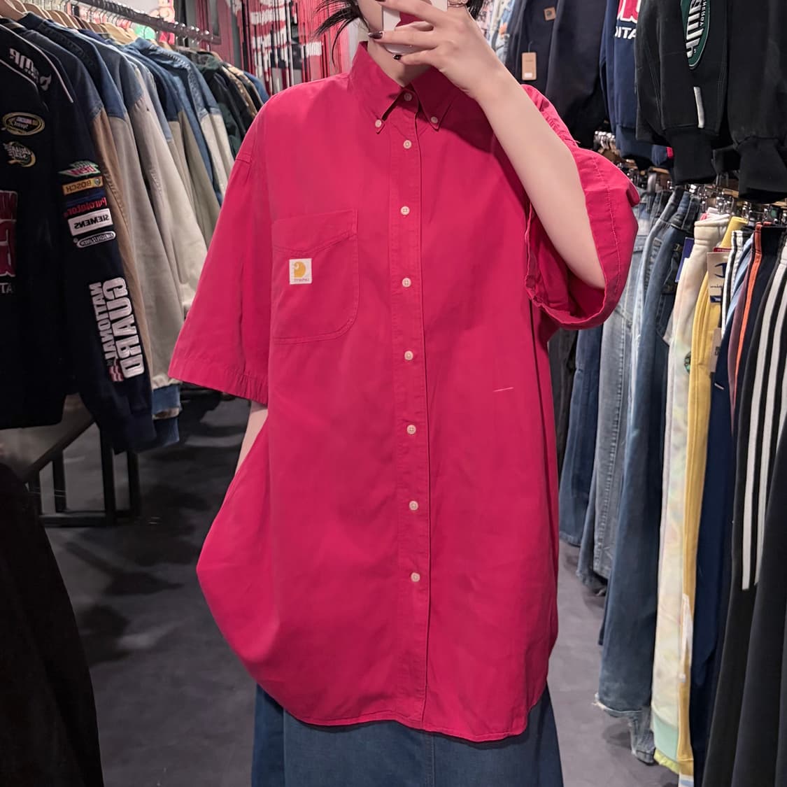 [IM] Carhartt 칼하트 반팔 셔츠 핑크 상품이미지1