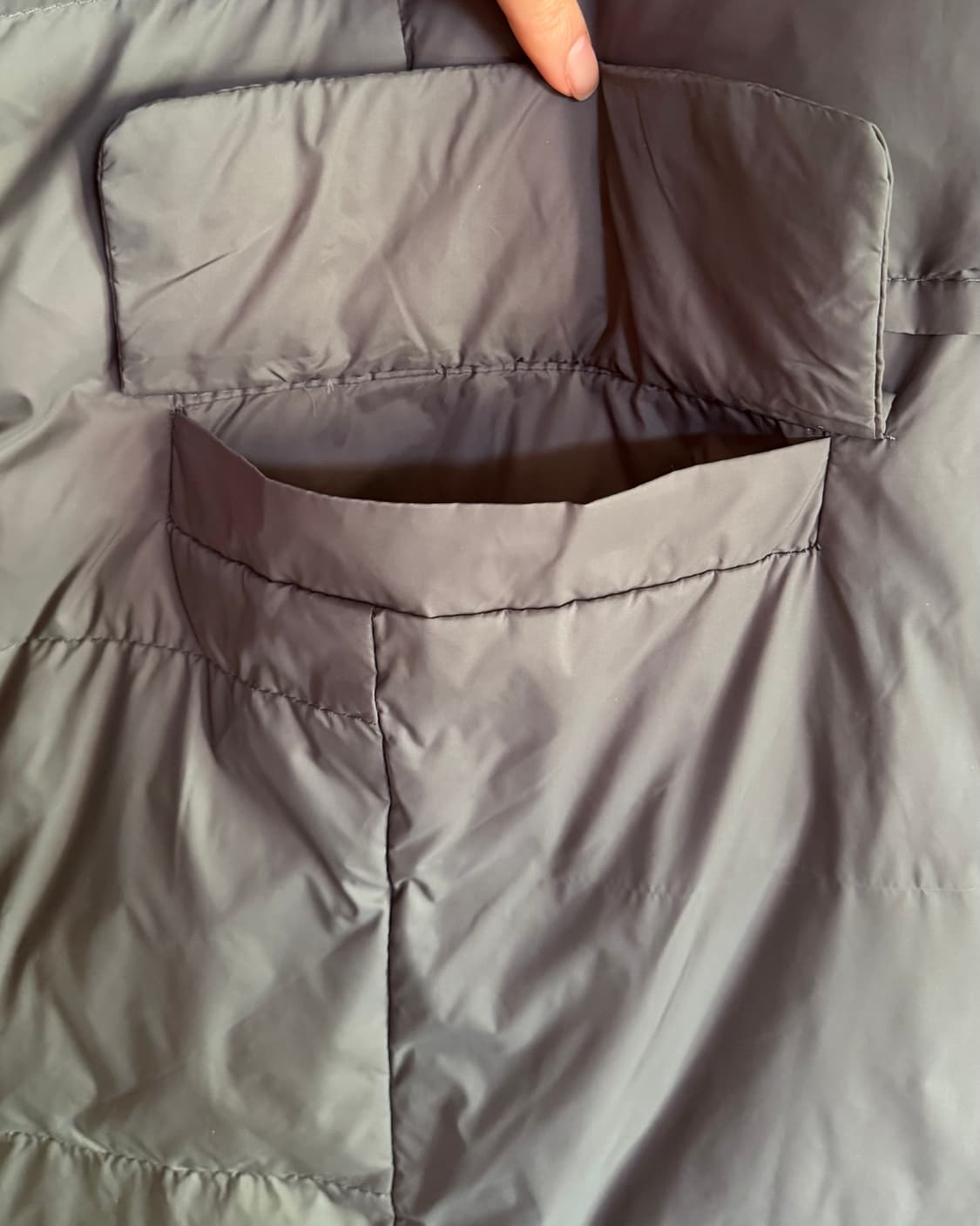 그레이 롱코트 패딩 점퍼 경량 다운 자켓 루즈핏 프리사이즈 상품이미지3