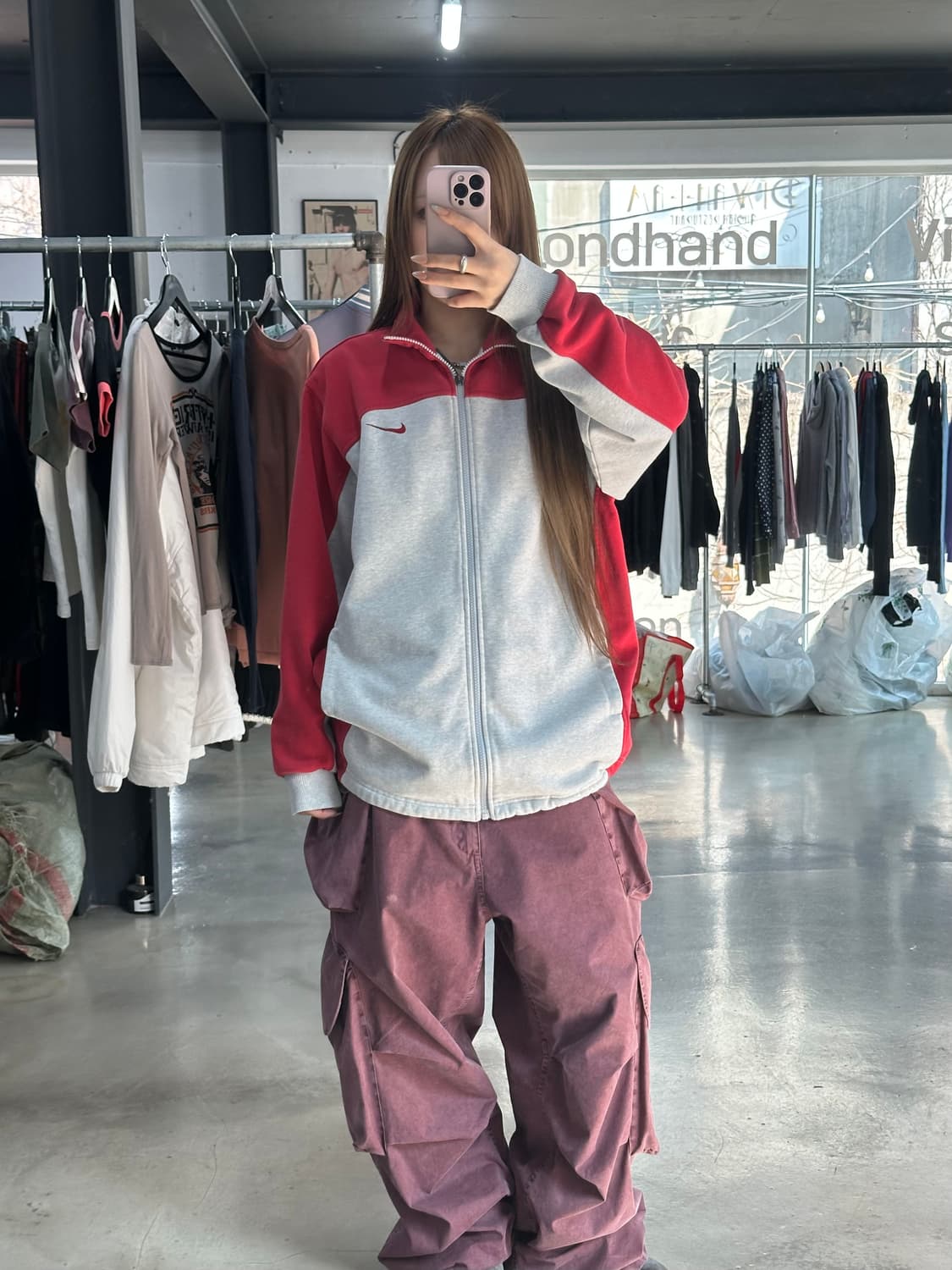 나이키 스우시 배색 트랙 코튼 져지  상품이미지2