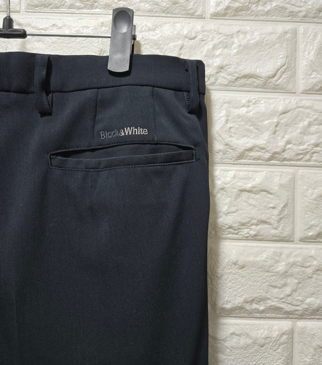 블랙앤화이트 핀턱 골프바지 슬랙스 32 상품이미지5