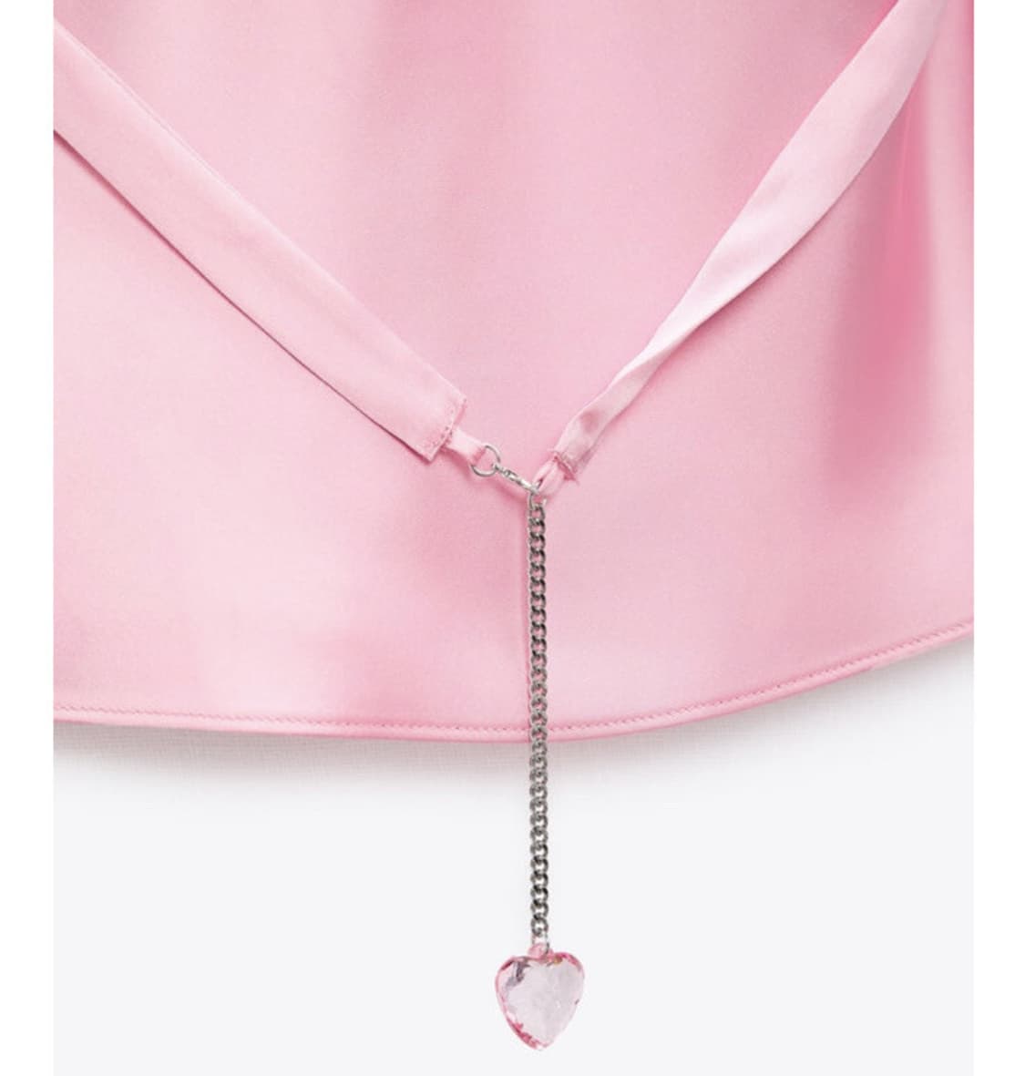 자라 핑크 새틴 하트참 드레스 xs 상품이미지3