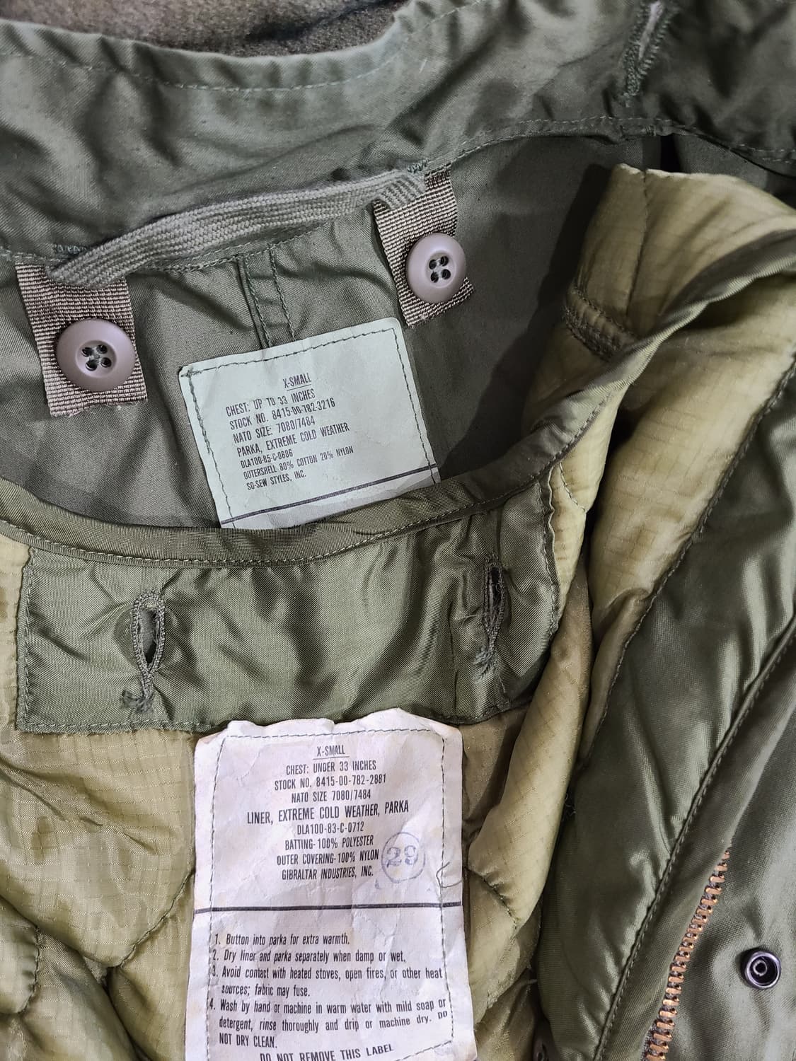 미군 오리지널 M65 피쉬테일 개파카 상품이미지3