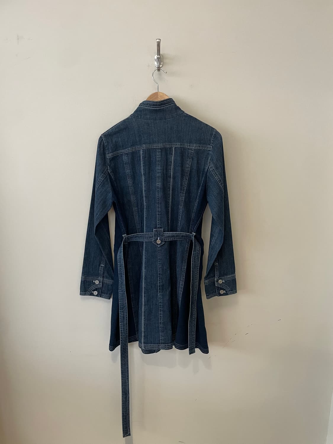 dark wash denim belted dress 상품이미지6