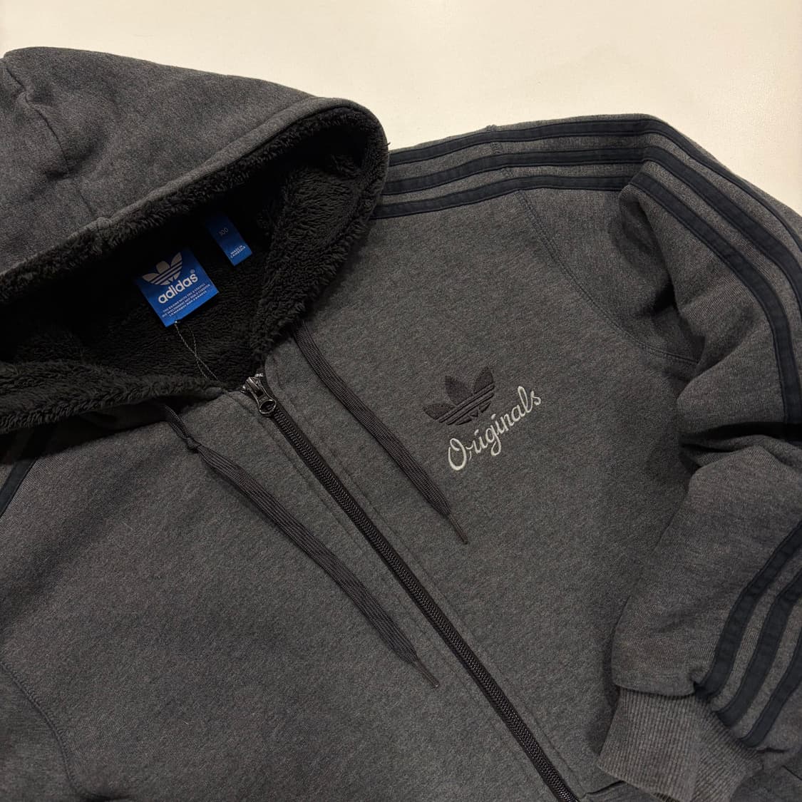 [100] 13s 아디다스 오리지널 기모 후드집업 그레이 C185 상품이미지3