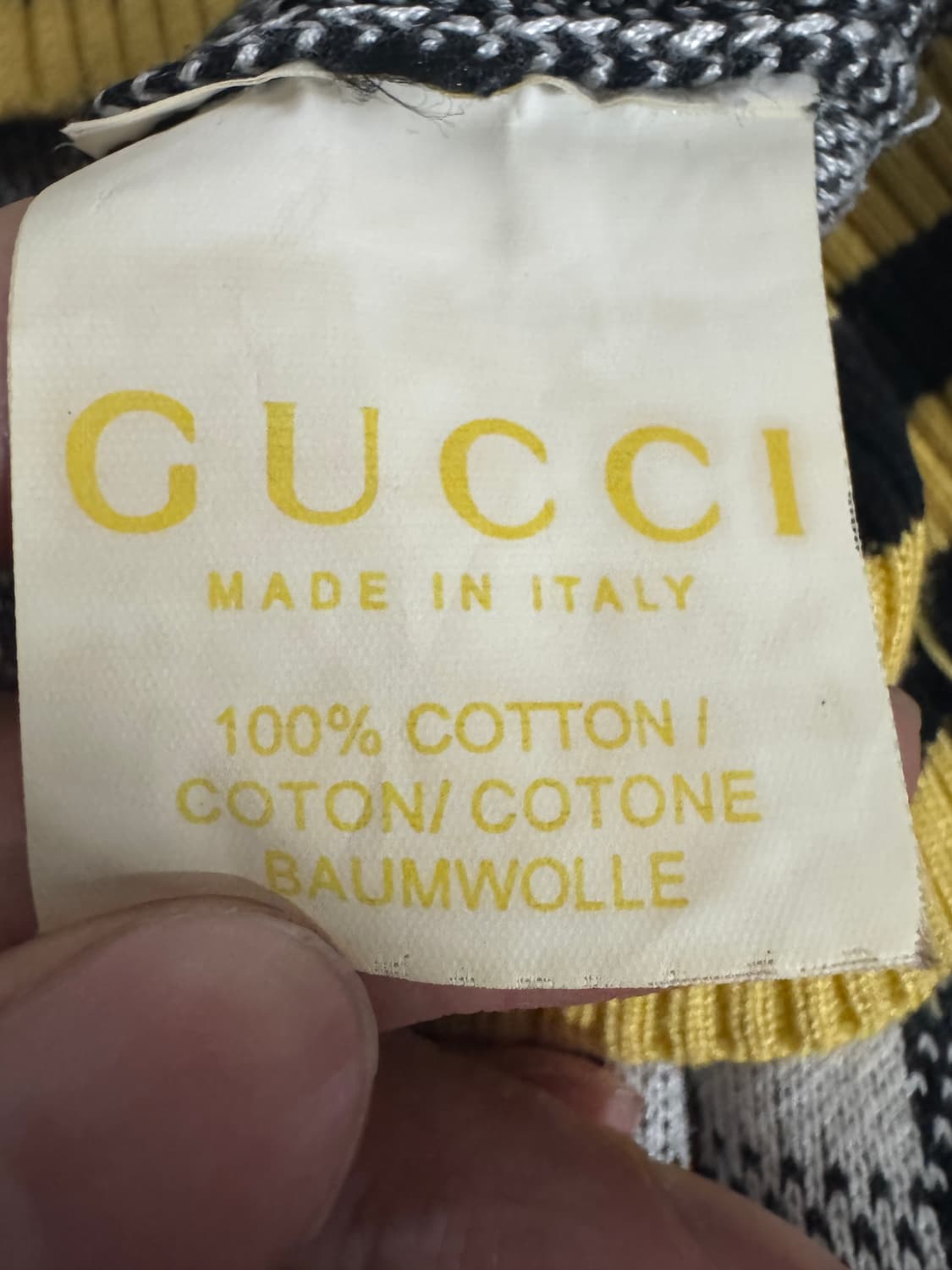 구찌 Gucci 커스텀 리메이크 자수 체크 니트 L 상품이미지4