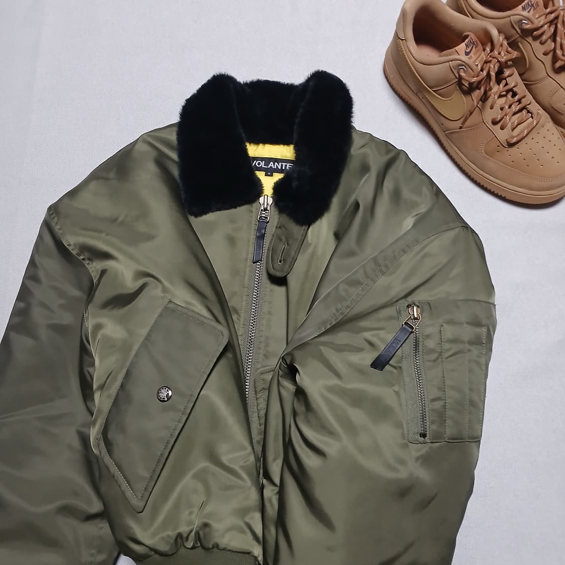 volante 볼란테 금장 항공점퍼 ma-1 패딩 카키 겨울 블루종 상품이미지1
