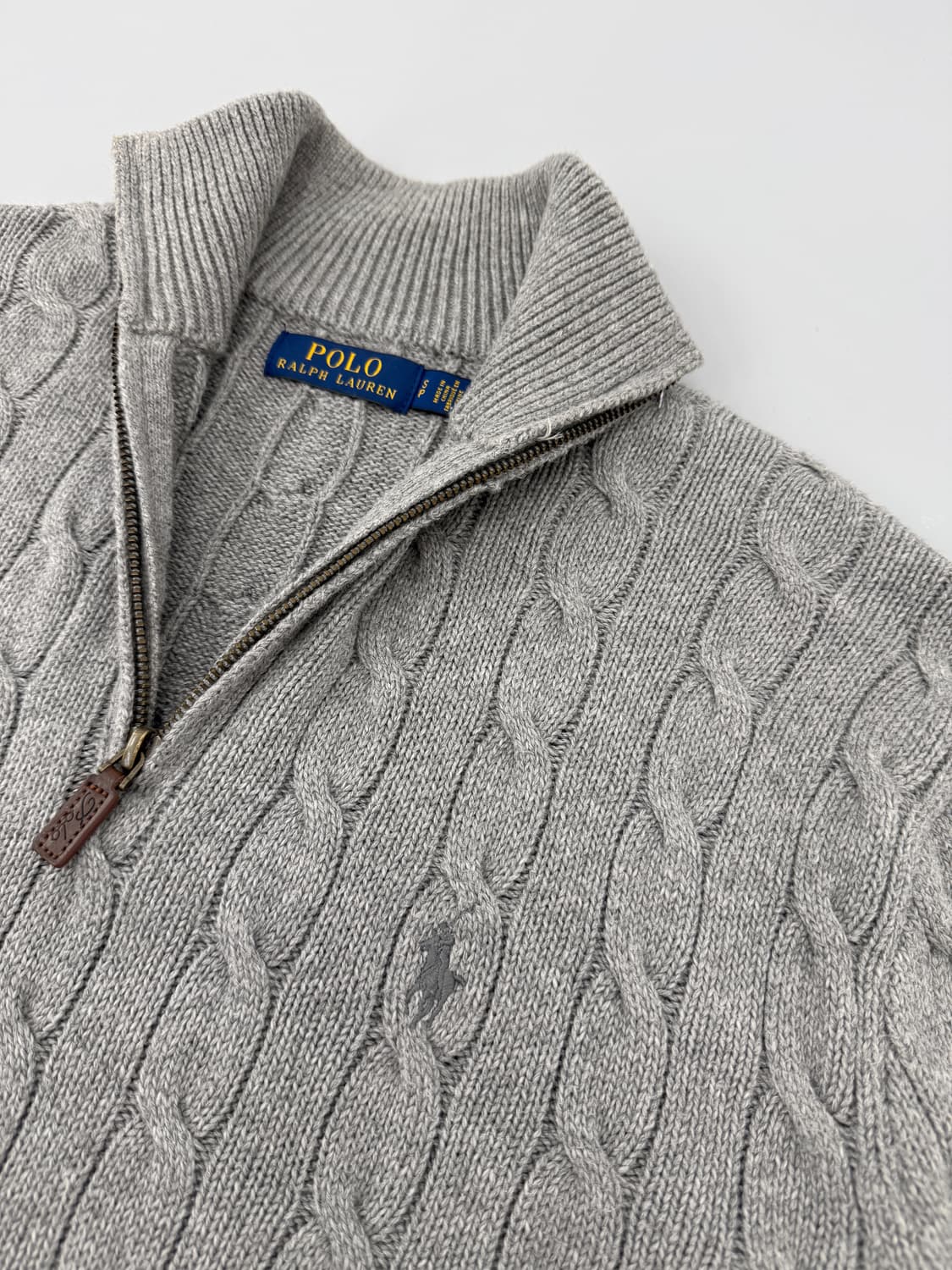 폴로 랄프로렌 신형 루즈핏 하프집 꽈배기 코튼 니트 상품이미지4