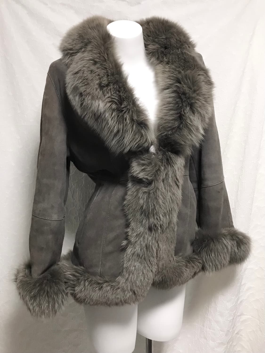 빈티지 y2k 갸루 퍼 트리밍 쉽스킨 양가죽 퍼자켓 상품이미지2