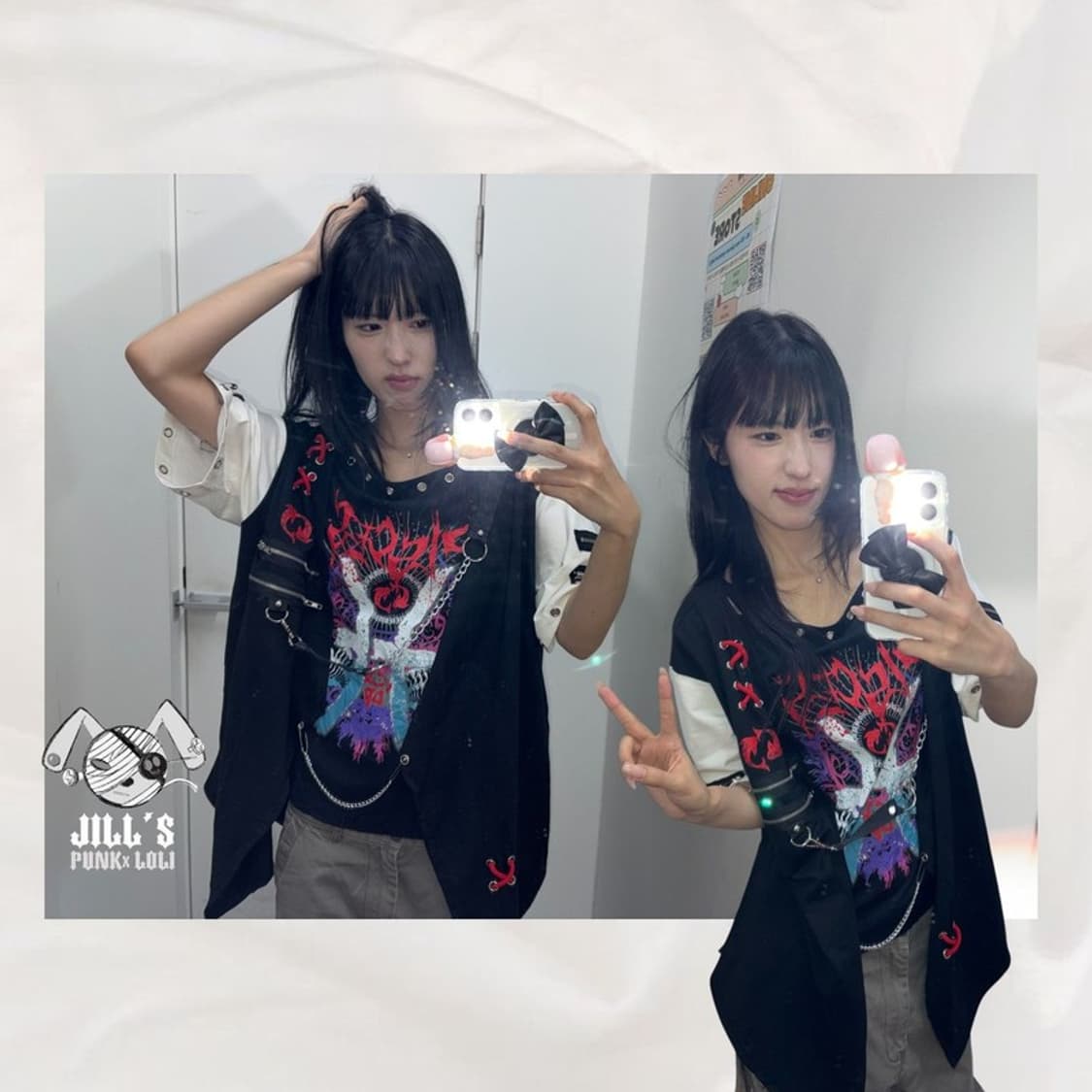 JILL’S 락펑크 아일렛 체인 티셔츠 상품이미지1