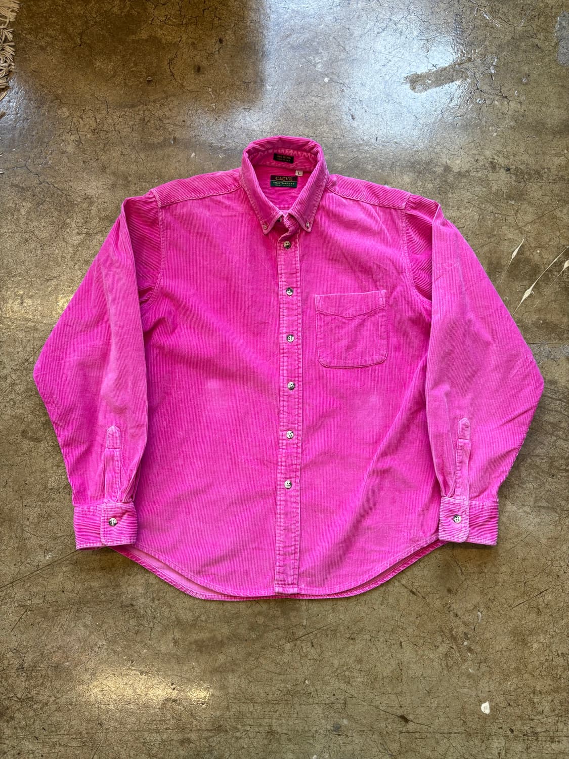 90s USA 빈티지 핑크 코듀로이 셔츠 상품이미지1