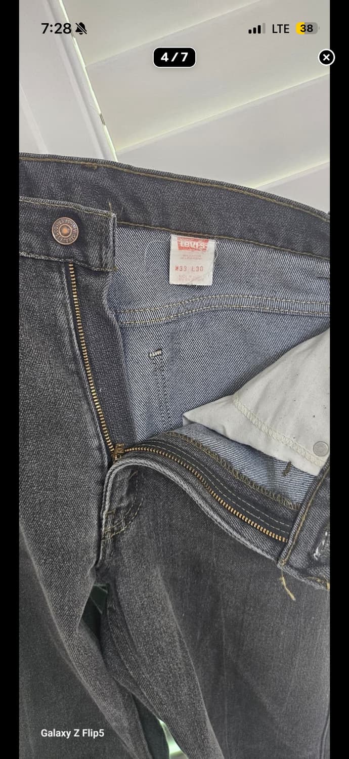 리바이스 517 오렌지탭 블랙 빈티지 데님 W33 부츠컷 상품이미지4