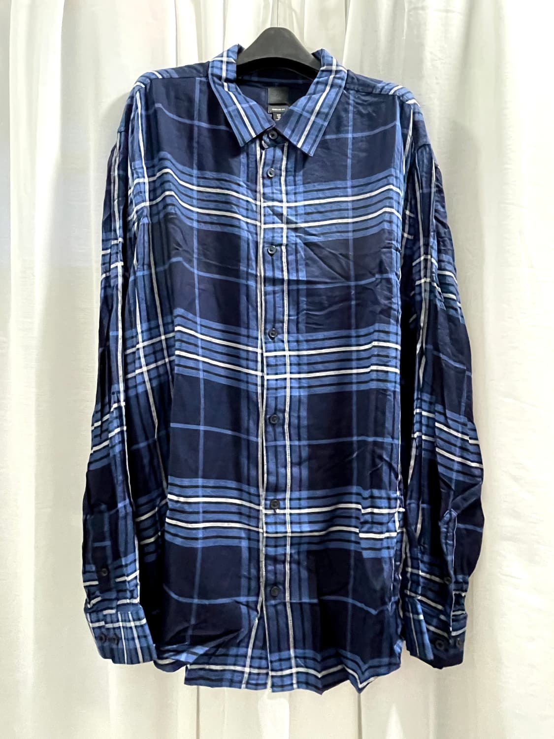 H&M/ 실켓 체크 셔츠/ XXL 상품이미지1