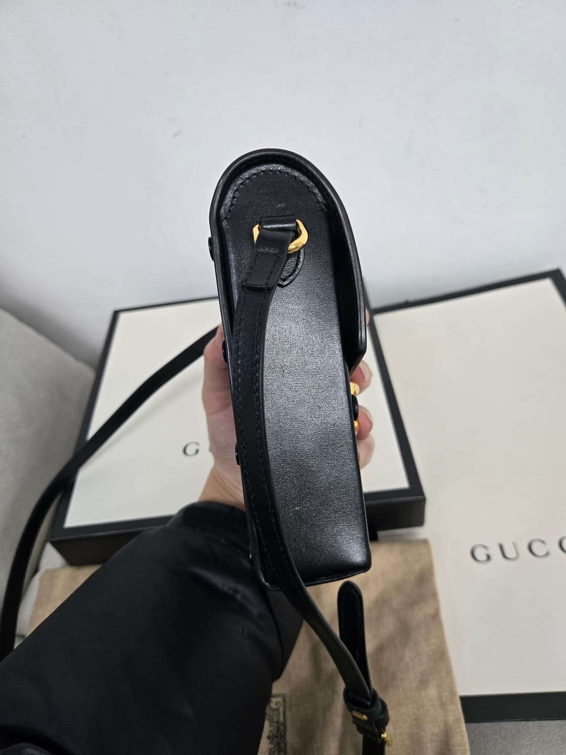 [보증서 정품]구찌 홀스빗 블랙 폰 홀더백 상품이미지3