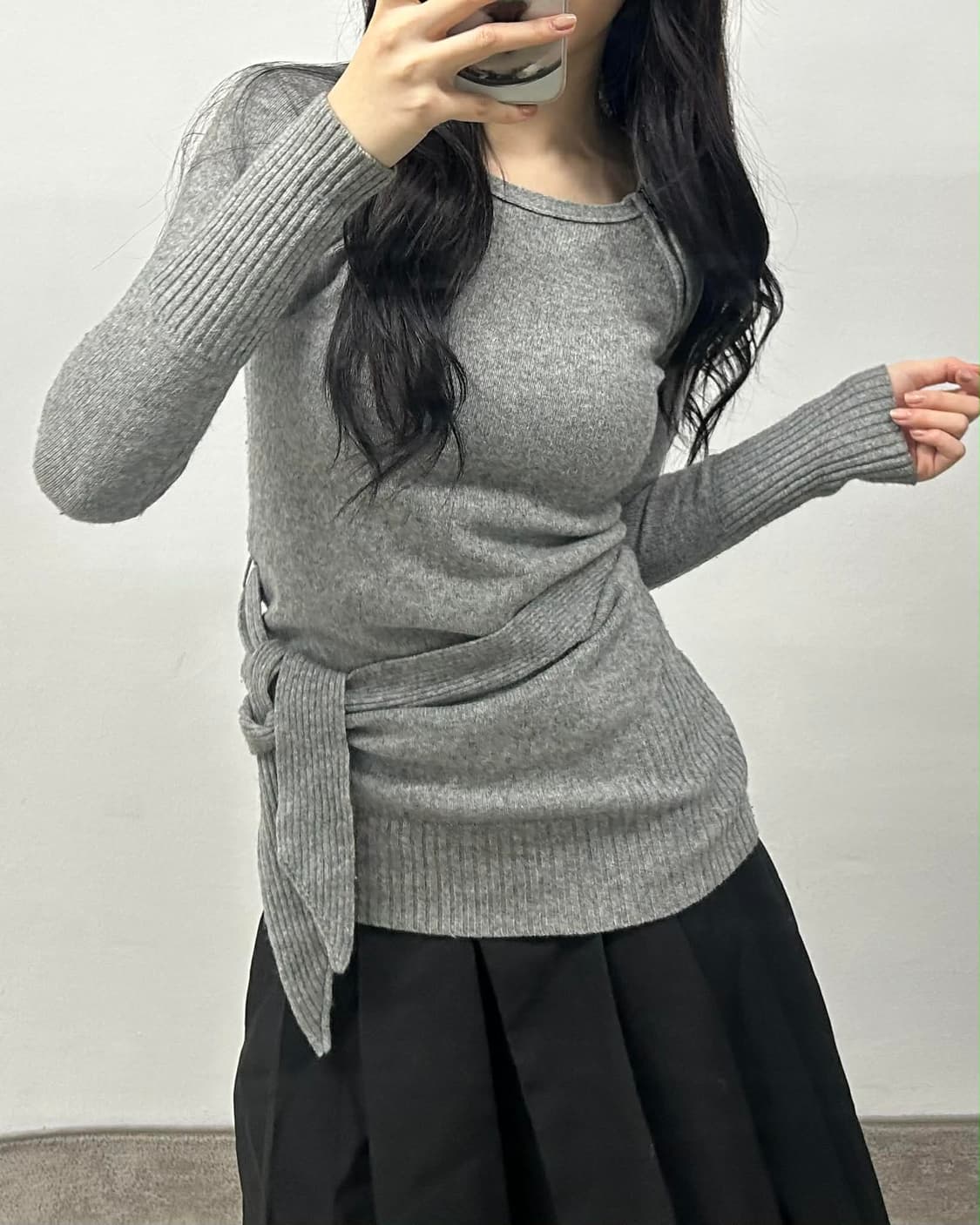 [XS] 아르마니 익스체인지 벨티드 랩 울 니트 원피스 상품이미지3