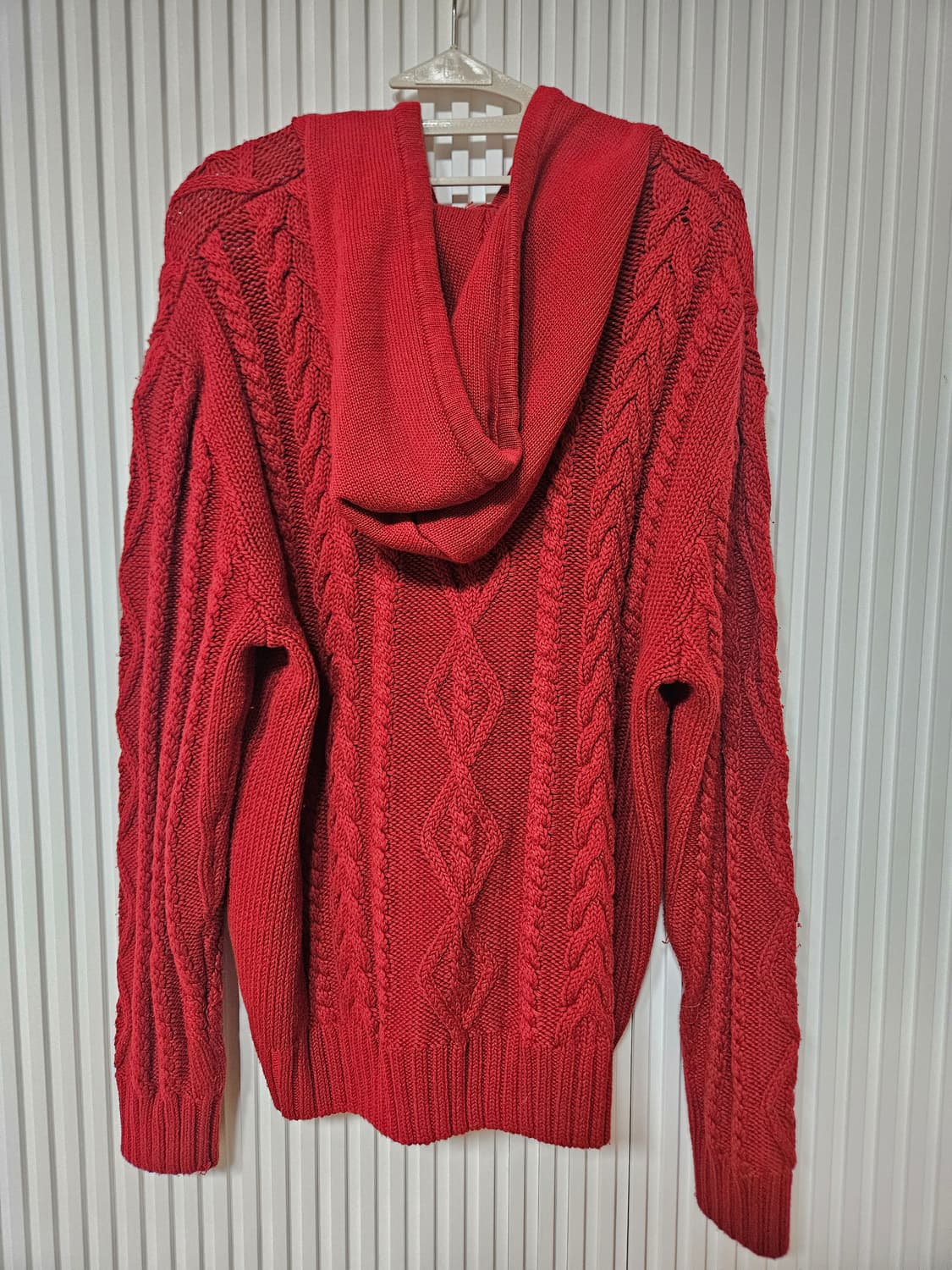 브랜디멜빌 레드 컬러 꽈배기 니트 집업 상품이미지5