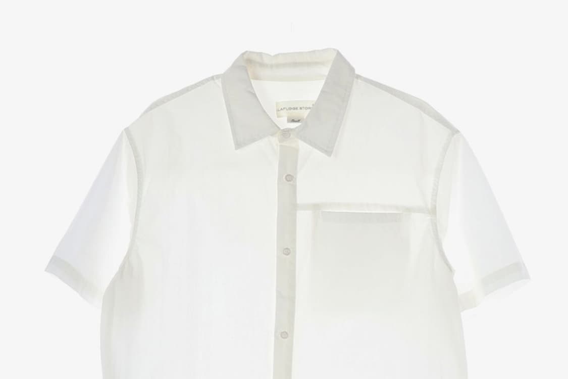 라퍼지스토어 화이트 시어 코튼 나일론 반팔 셔츠 S 상품이미지3
