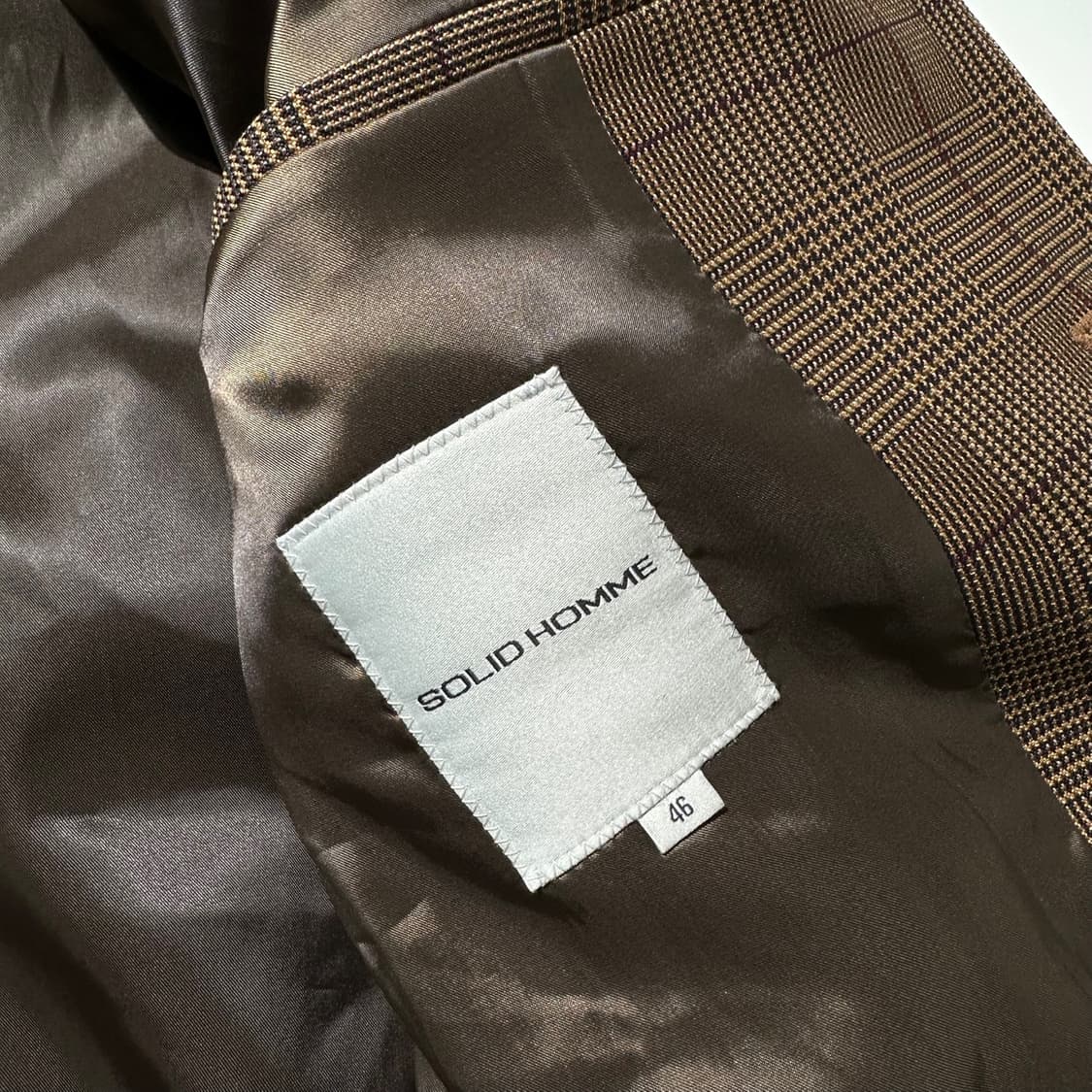 솔리드옴므 글렌체크 싱글 코트 상품이미지7