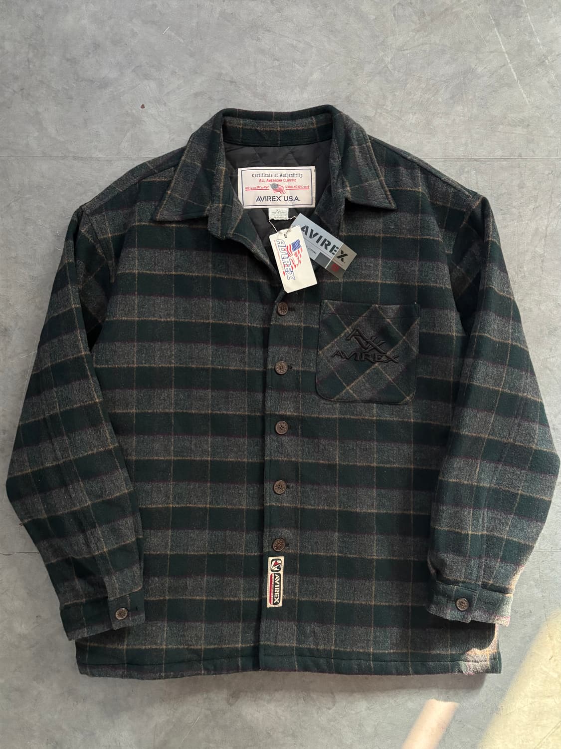 Avirex 아비렉스 그린 체크 플란넬 셔츠 자켓 상품이미지4