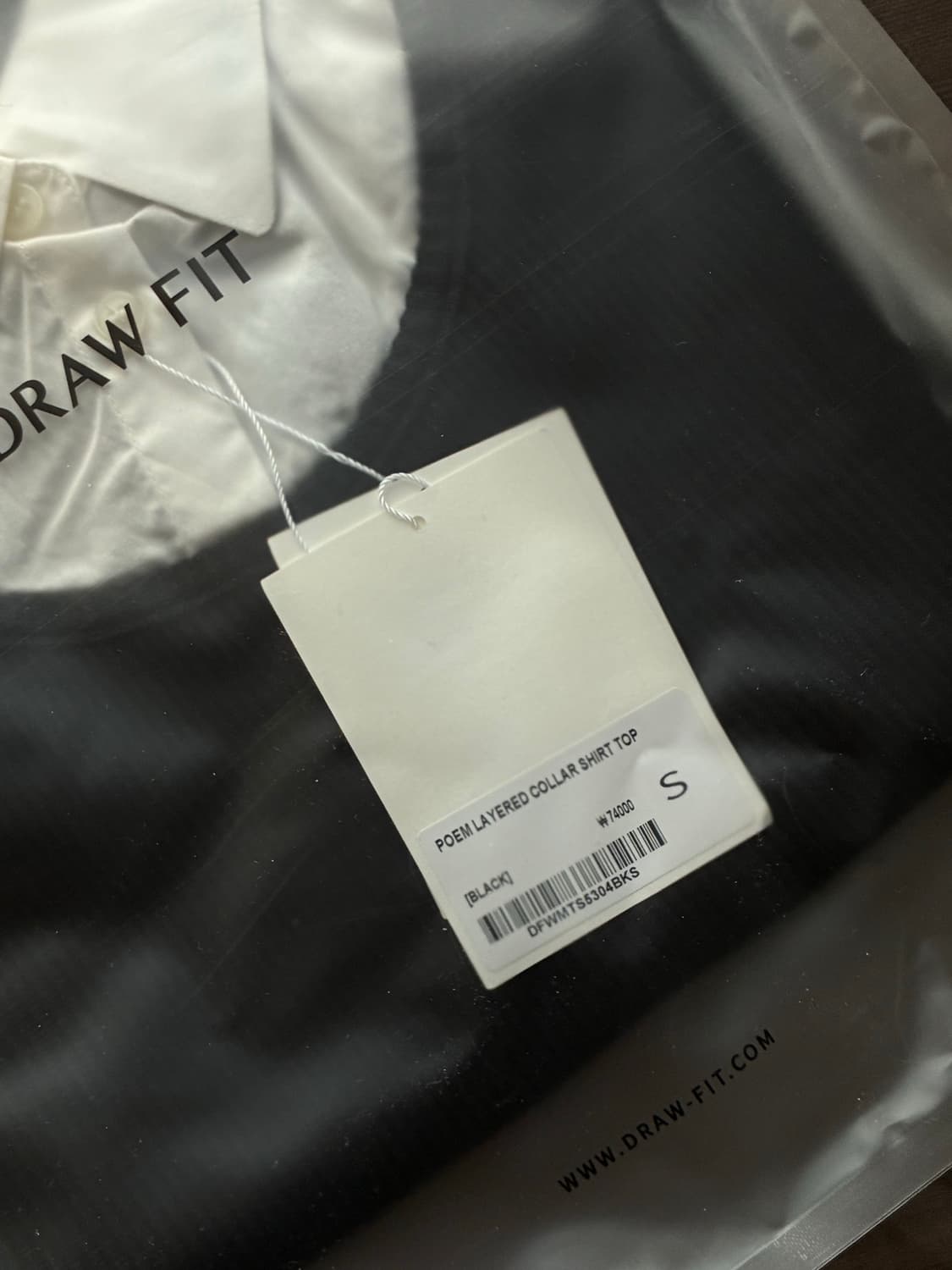 (새상품)(S) 드로우핏 우먼 포엠 레이어드 카라 셔츠 탑 [BLACK] 상품이미지10