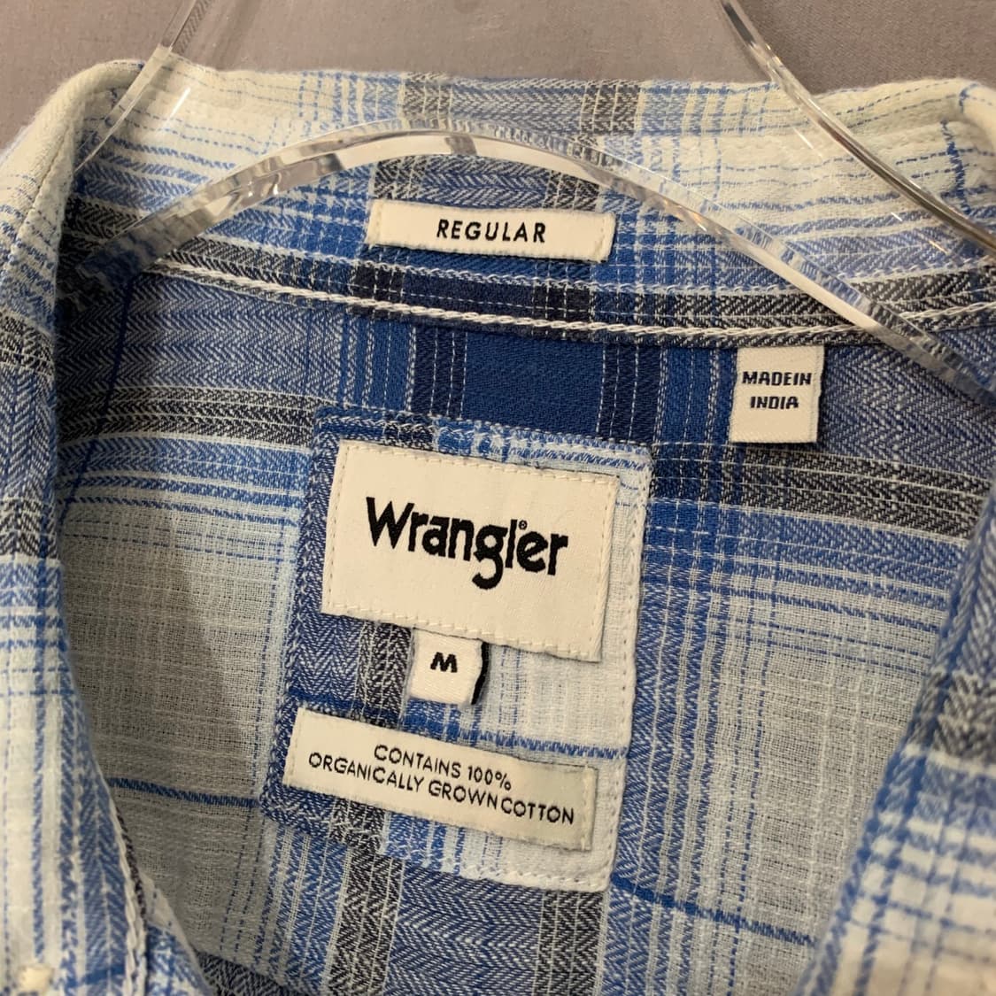 M WRANGLER 랭글러 블루 체크 셔츠 남방 상품이미지5