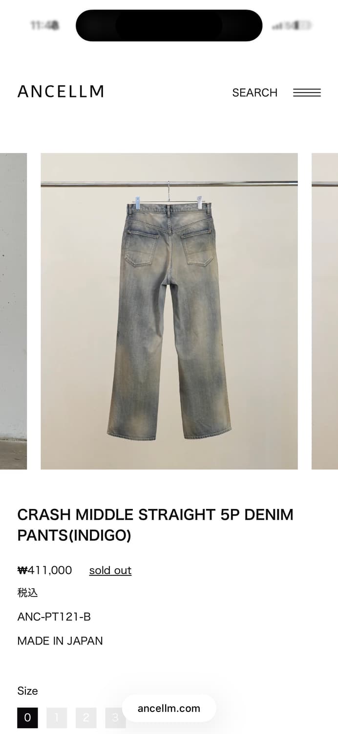 안셀름 CRASH MIDDLE STRAIGHT 5P DENIM 상품이미지5