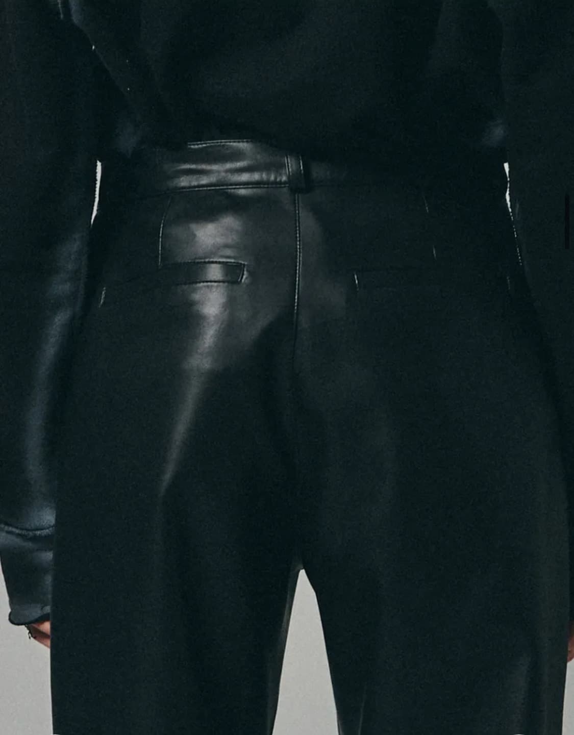 스페로네 레더 가죽 팬츠-블랙 상품이미지4