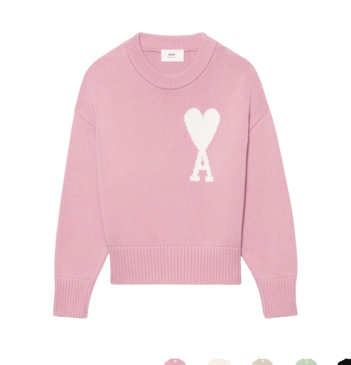 Ami/빅하트 로고 스웨트 오버사이즈 스웨터 핑크/xl 상품이미지1
