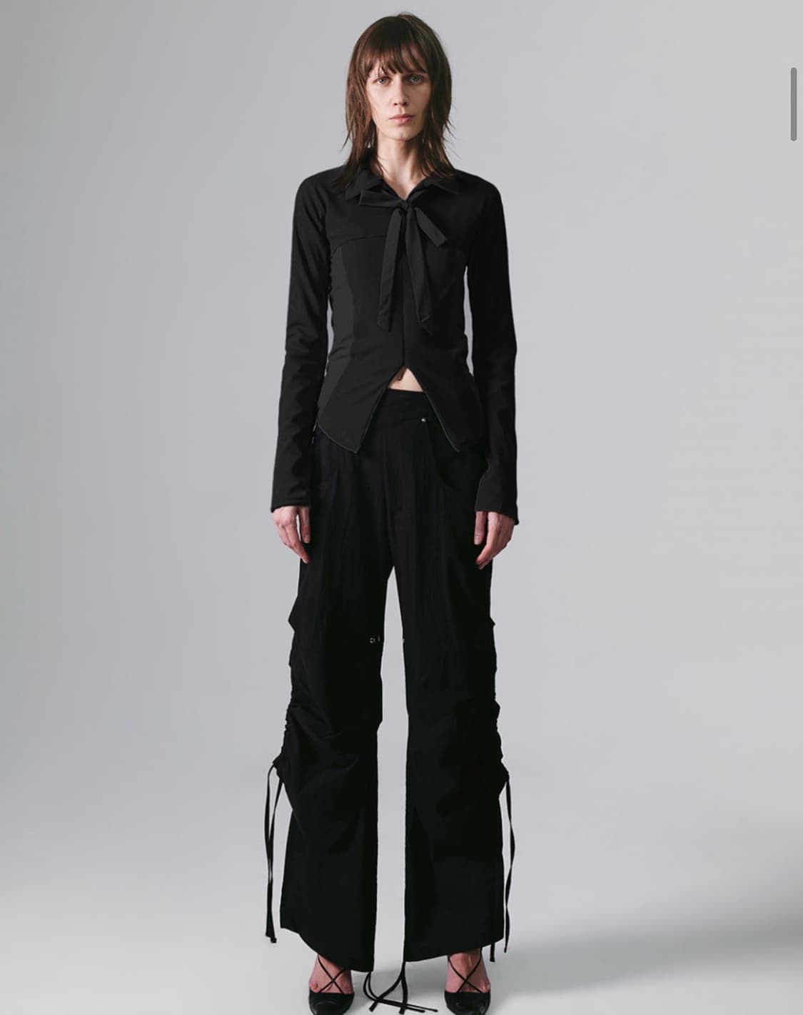 나체 TIE JERSEY SHIRT ZIP-UP BLACK 상품이미지3