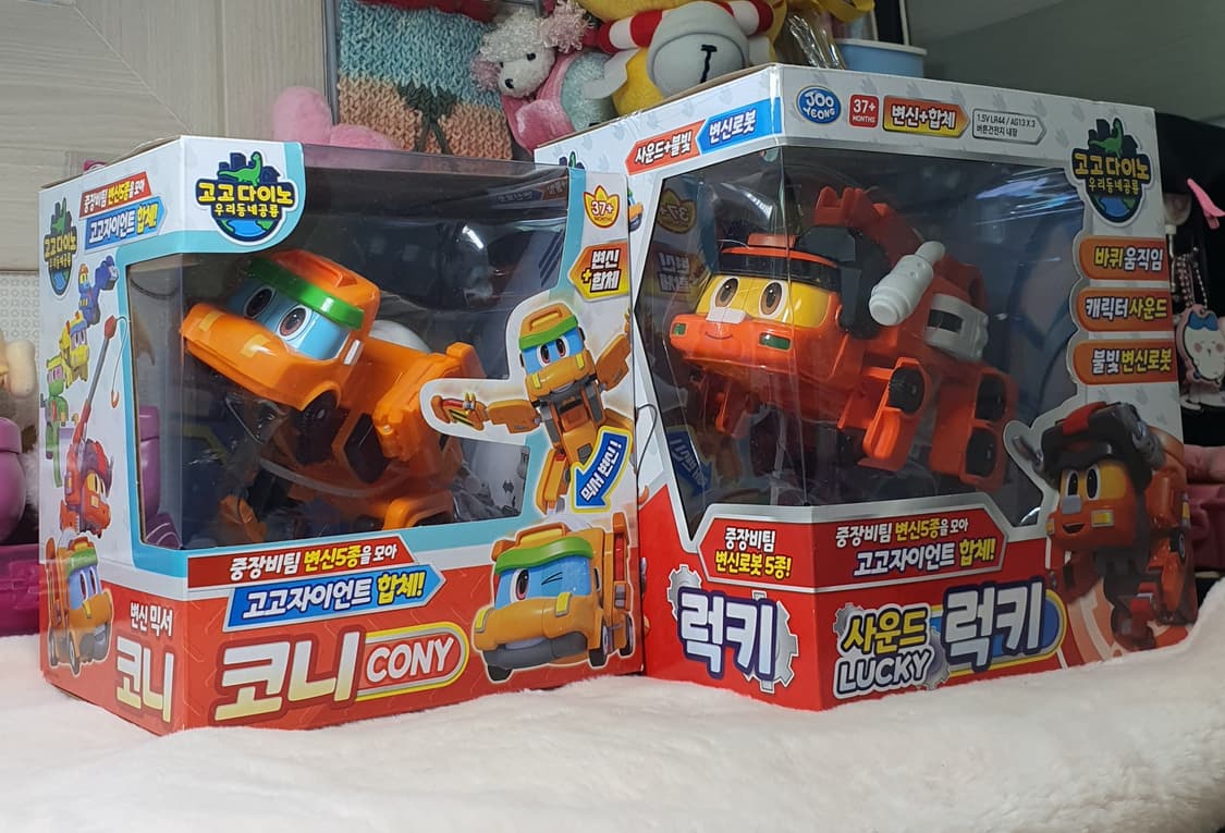 미개봉) 고고 다이노 사운드 럭키 + 코니 변신 자동차 공룡 탐험대 로봇 상품이미지1