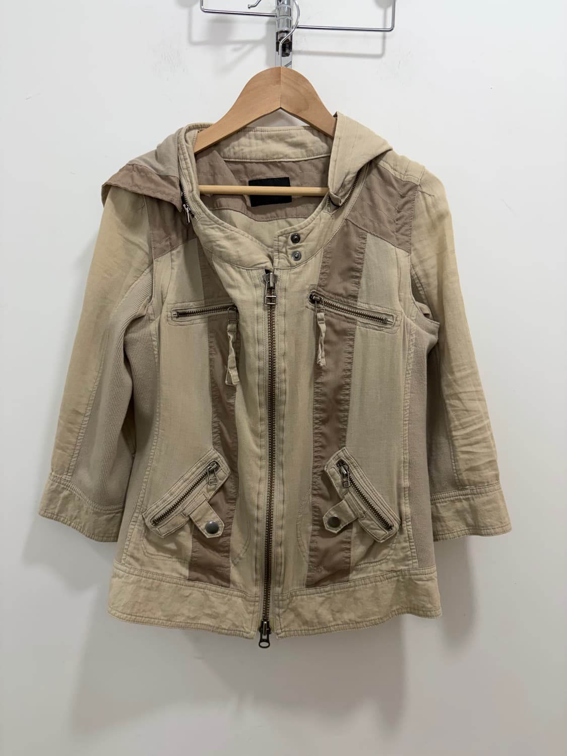 Cynical 베이지 반팔 후드 자켓 상품이미지5