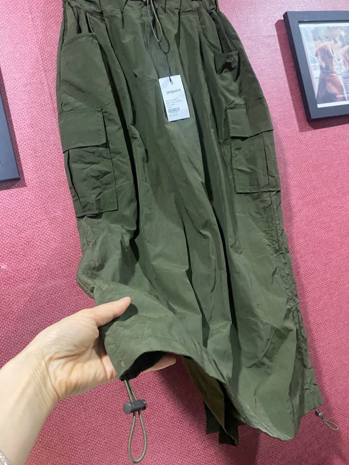 미드포인트 카키 카고 롱 스커트 F(새상품) 상품이미지3