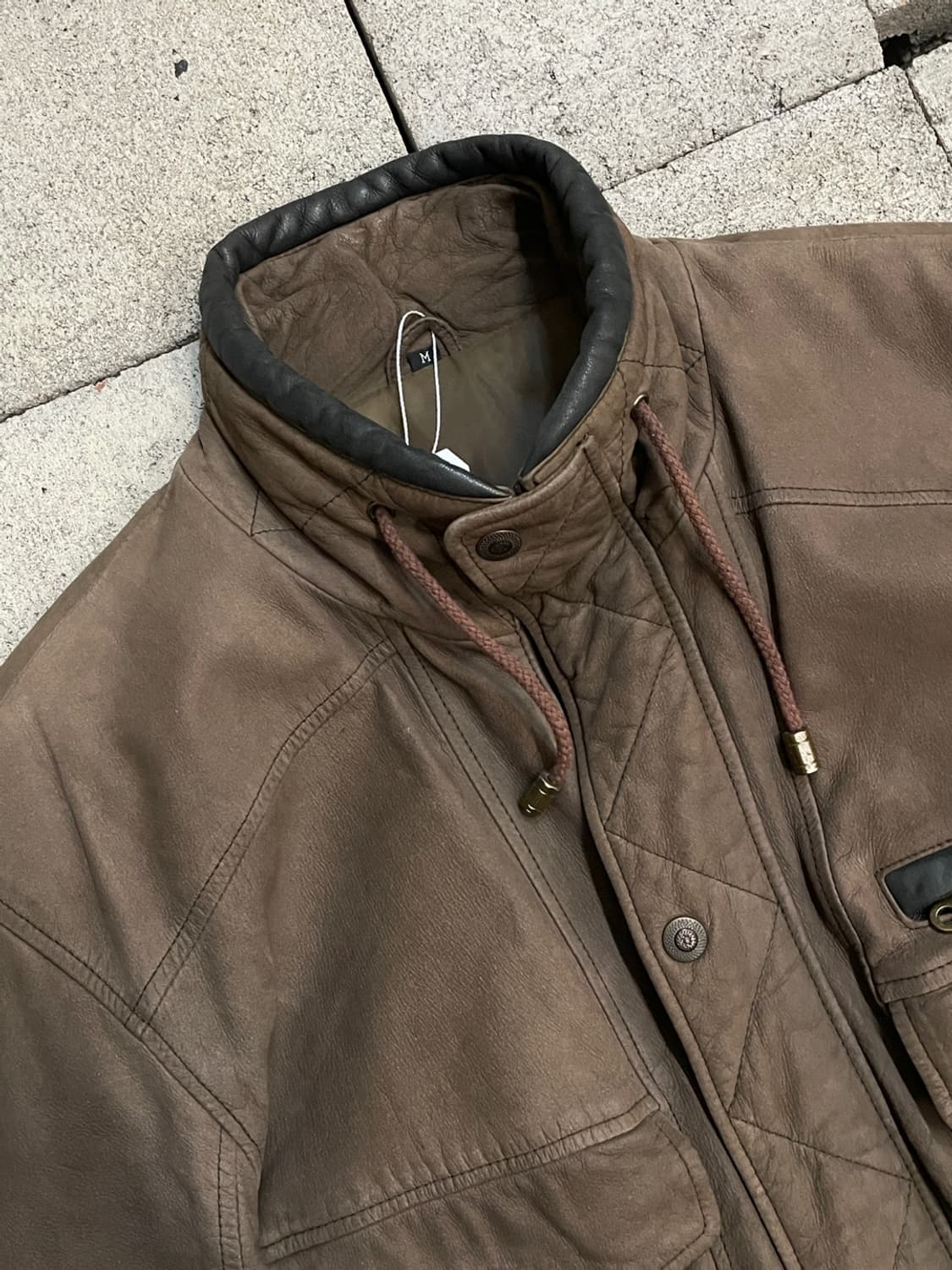 빈티지 레더 봄버 자켓 상품이미지4