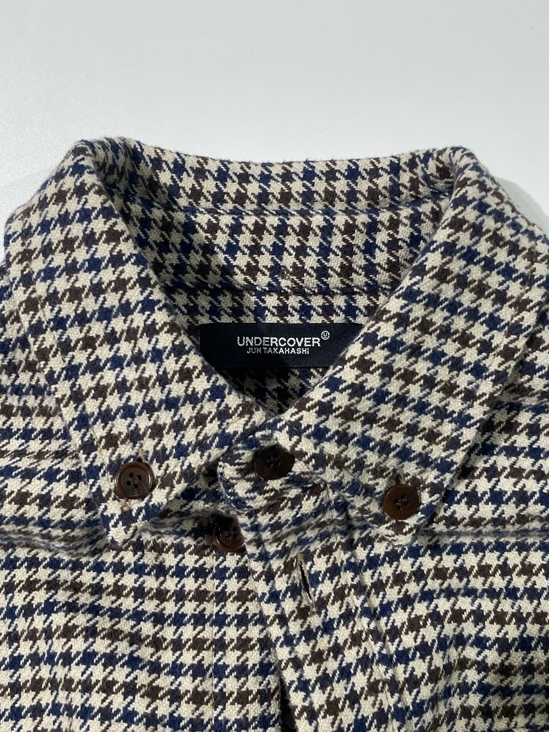 언더커버 18S/S 하운드 투스 체크 컷 오프 코튼 셔츠 상품이미지7