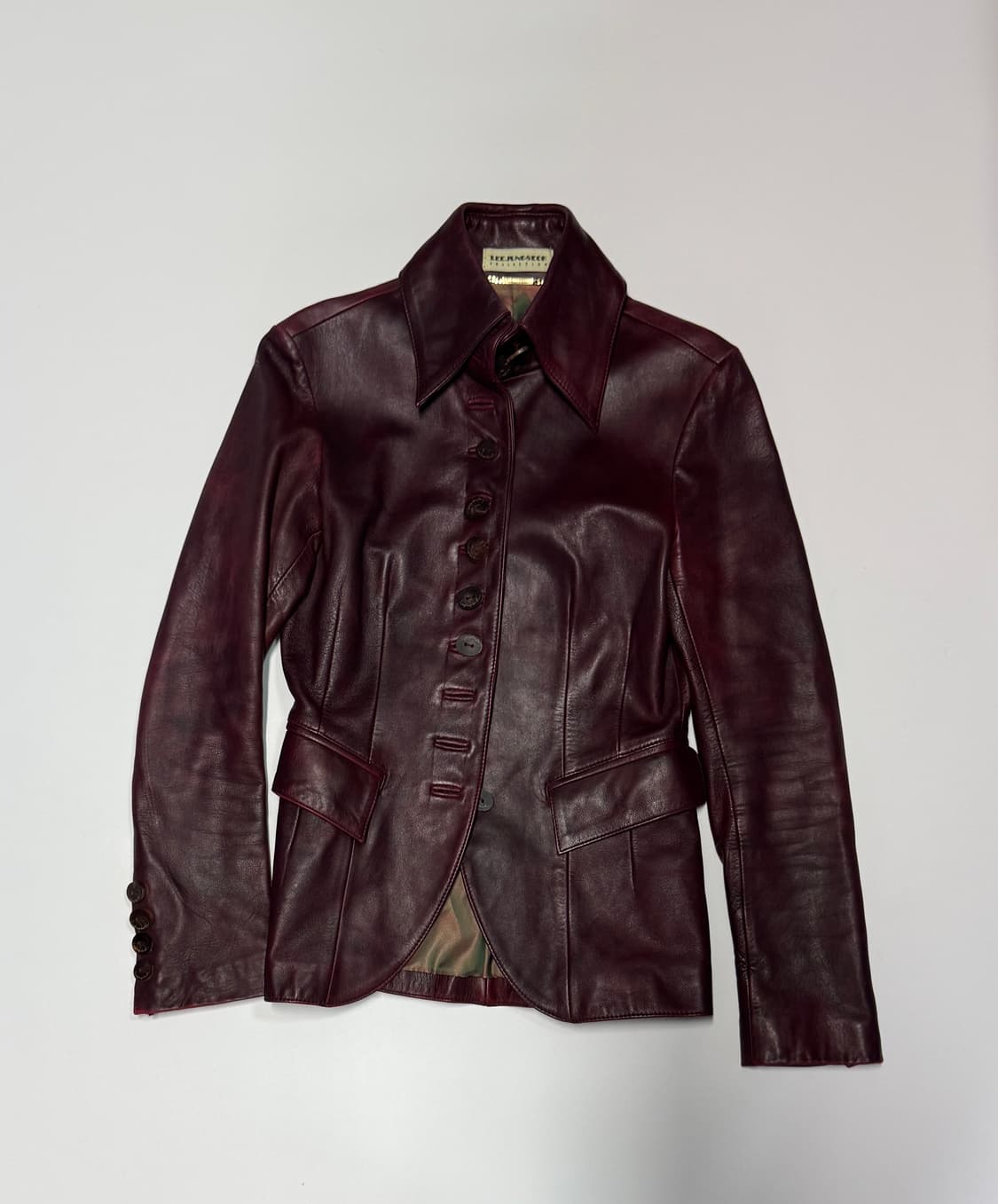 여성 빈티지 버건디 락시크 리얼 양가죽 자켓 44 상품이미지1
