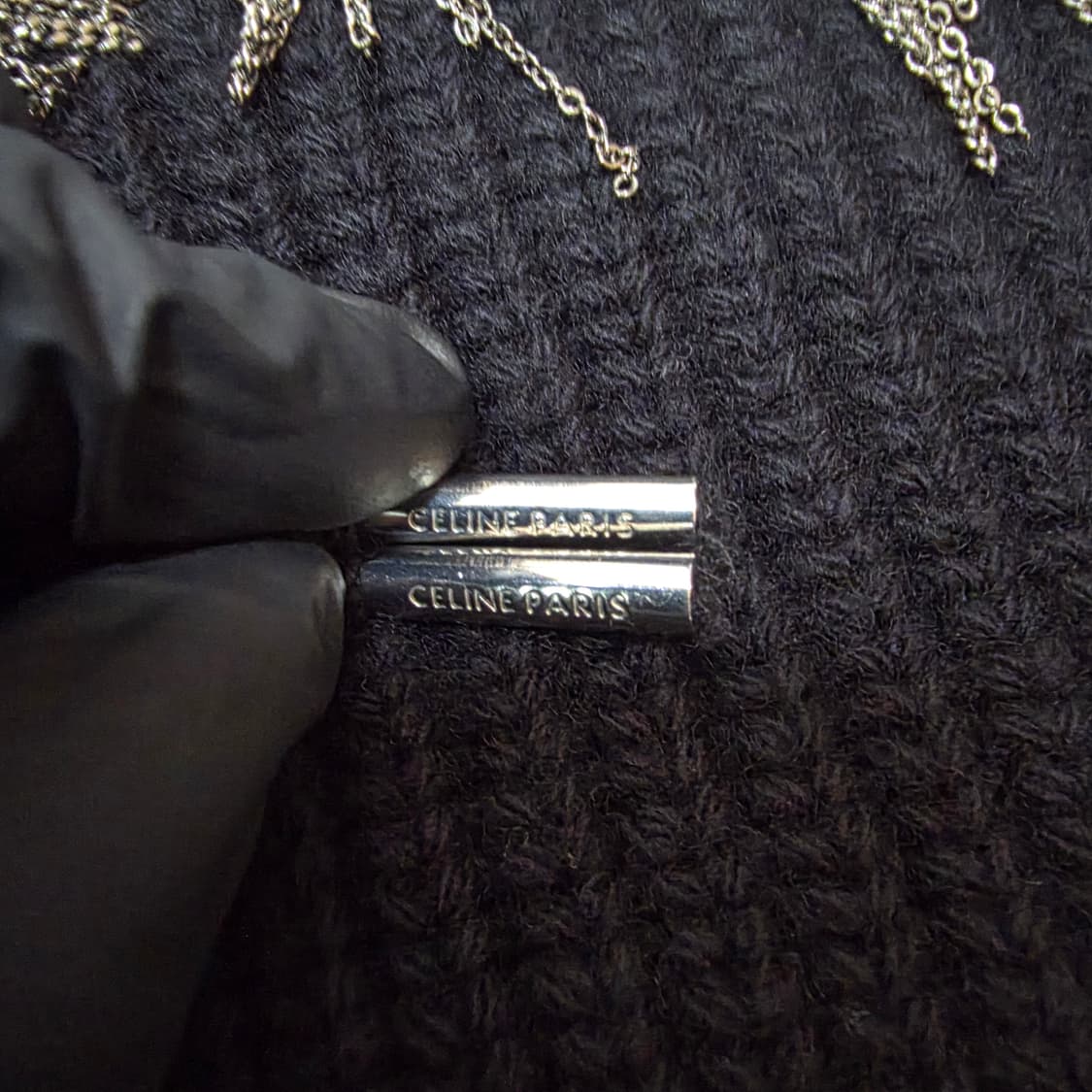 {클로젯}[XL]셀린느 체인로고 리브드 니트 후드티 상품이미지5