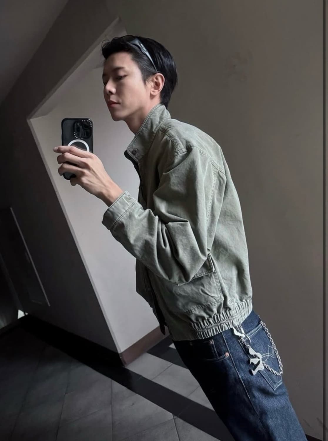 (S) 쿠어 카치온 워시드 트리밍 카라 주우재 점퍼 상품이미지3