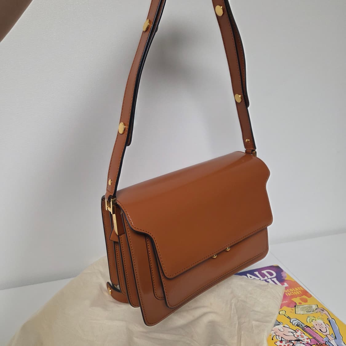 MARNI 마르니 정품 트렁크백 미듐 금장 숄더백 크로스백 상품이미지7