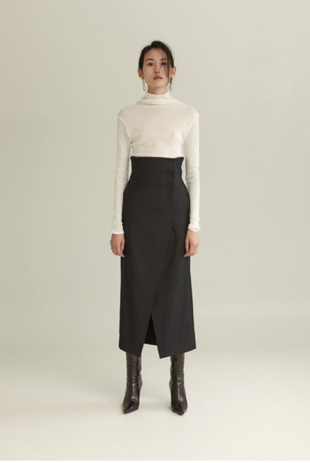 WMM 소쟌 울 랩스커트 S 여성 치마 상태좋음 상품이미지2