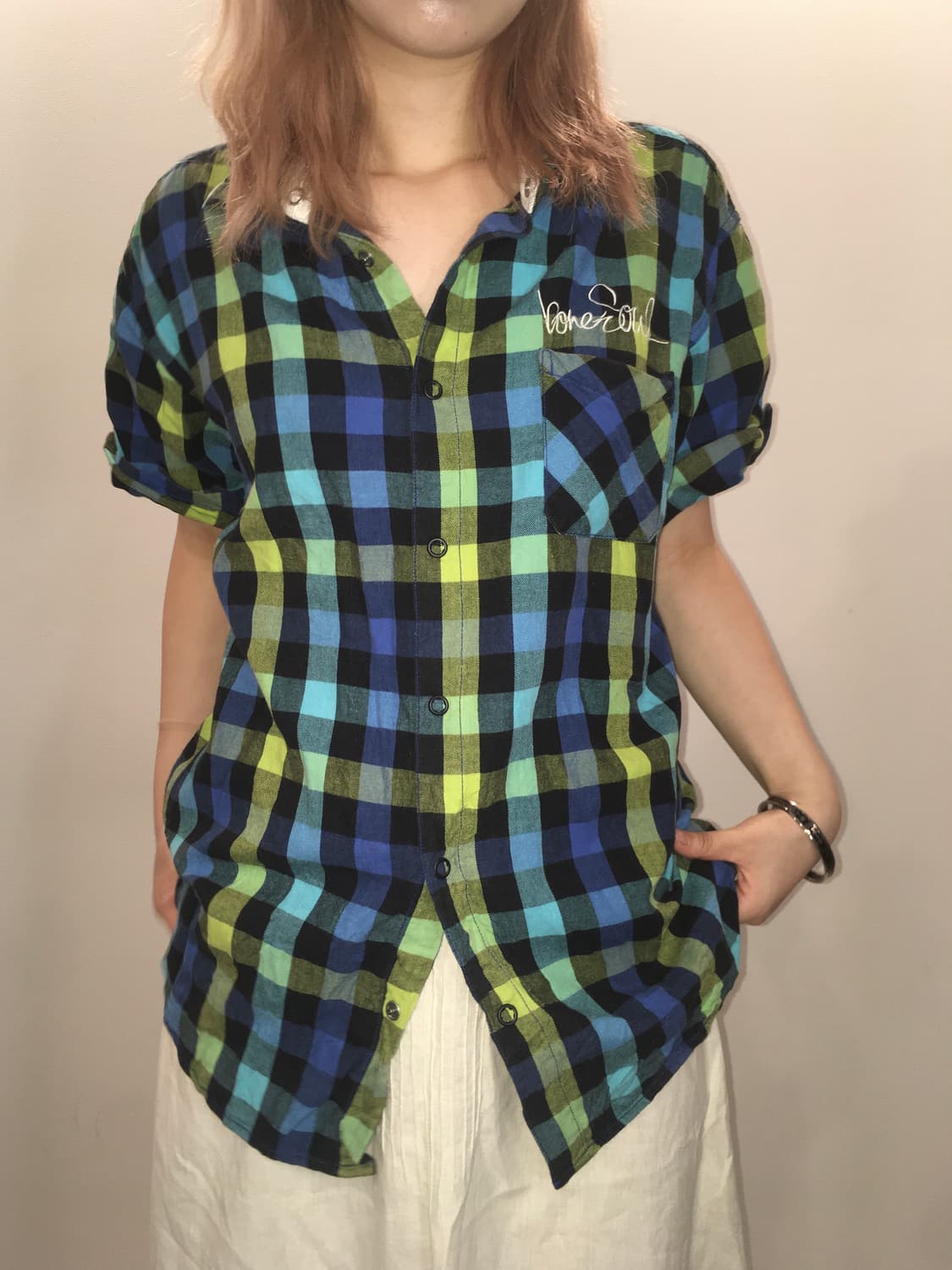 jpn vintage y2k blue check shirts 상품이미지2