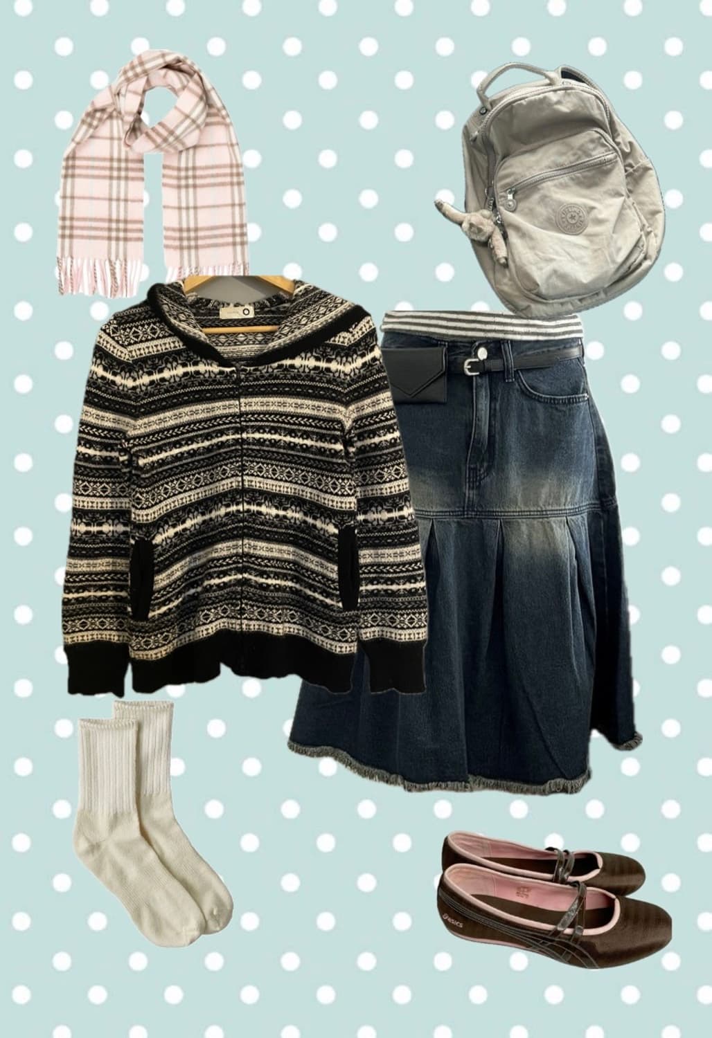 ❄️빈티지 모리걸 노르딕 투웨이 니트 후드집업❄️ 상품이미지1