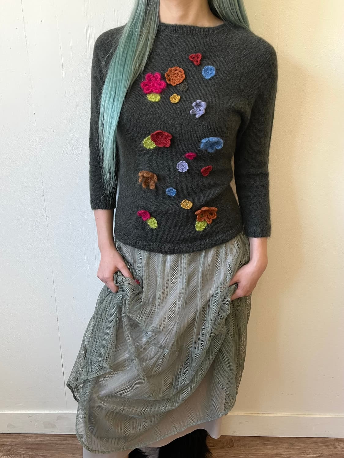 폴스미스 아트 플라워 모헤어 스웨터 상품이미지7